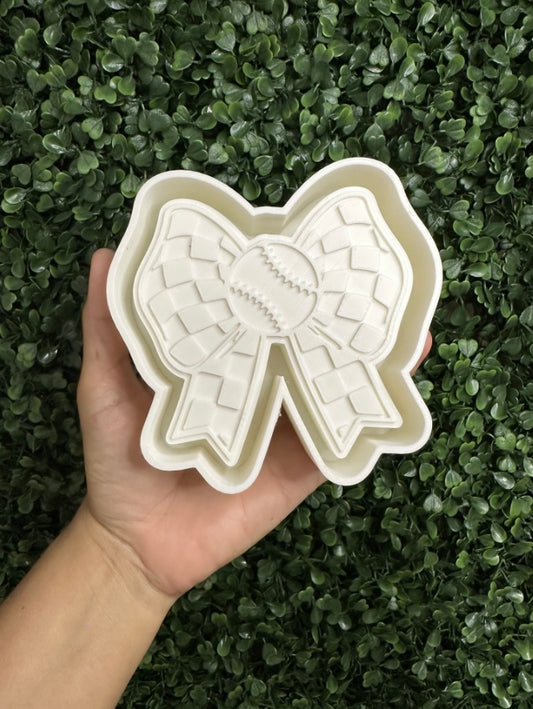 Checkered baseball bow